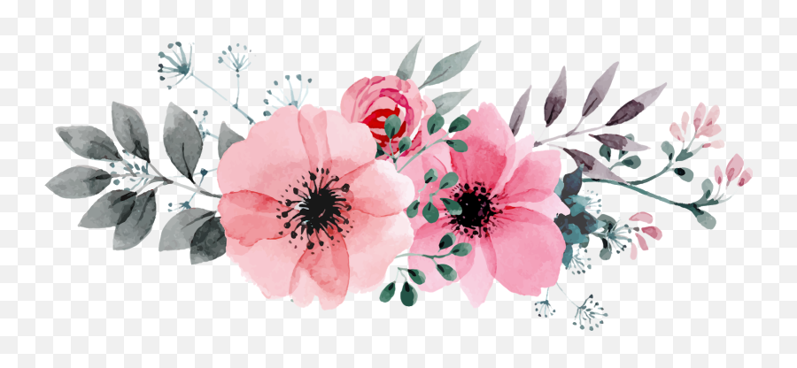 Drawing Floral Design Watercolor - Flowers Png Emoji,Flower Emoji Background