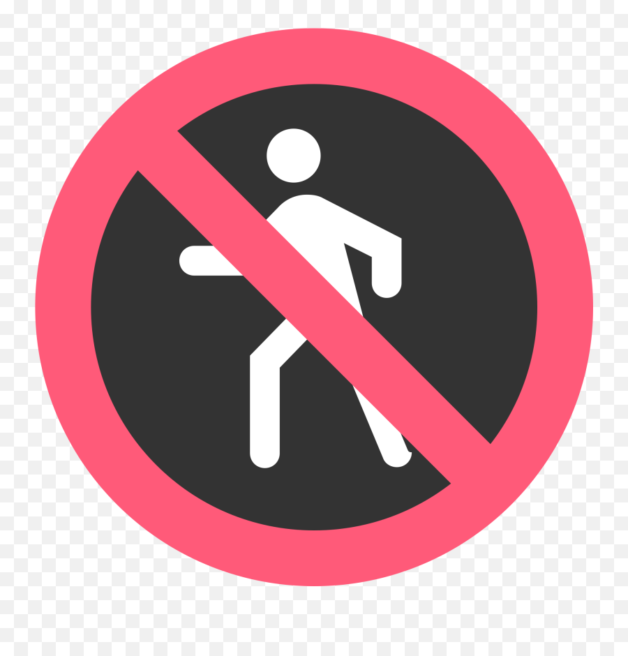 No Pedestrians Emoji Clipart - No Walking Sign Transparent Png,Pedestrian Emoji