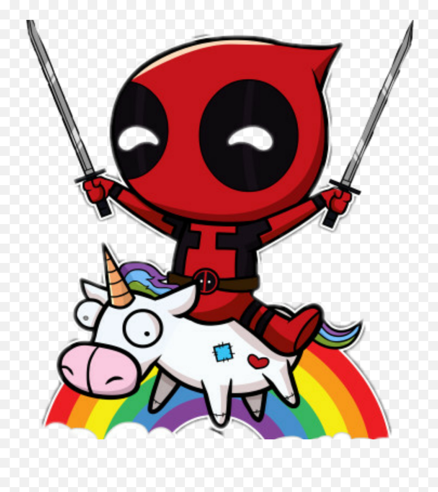 Deadpool Unicorn Clipart - Full Size Clipart 836408 Deadpool Unicorn Rainbow Emoji,Unicorn Emoji Silhouette