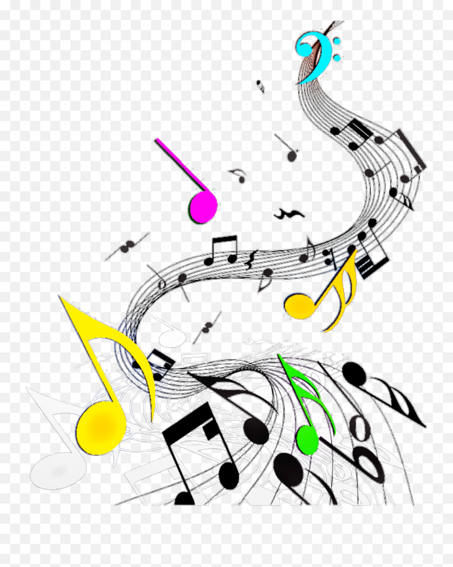 Music Music Notes Rainbow Sticker By - Musical Notes Clipart Vertical Emoji,Singing Notes Emoji Transparent Background