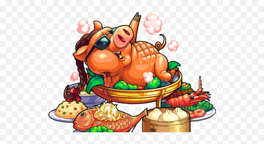 Thanksgiving Voc - Cartoon Feast Png Emoji,Turkey Dinner Emoji