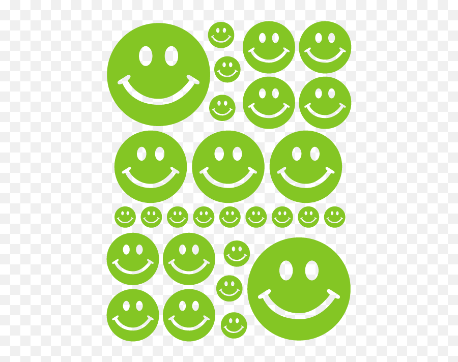 Smiley Face Wall Decals In Lime Green In 2021 Face Wall Emoji,On The Ground Japanese Emoticon