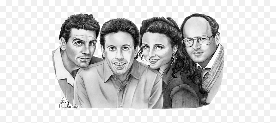 Seinfeld Cast Greeting Card Emoji,Seinfeld Emoticon Art