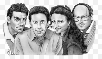 Seinfeld Cast Greeting Card Emoji,Seinfeld Emoticon Art