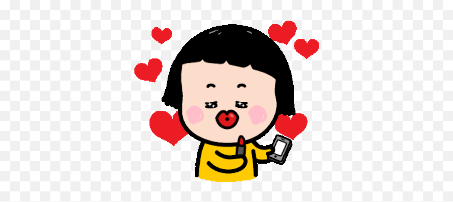 Mimi Little Girl Love By Pham Binh Emoji,Emoji Chinese Love