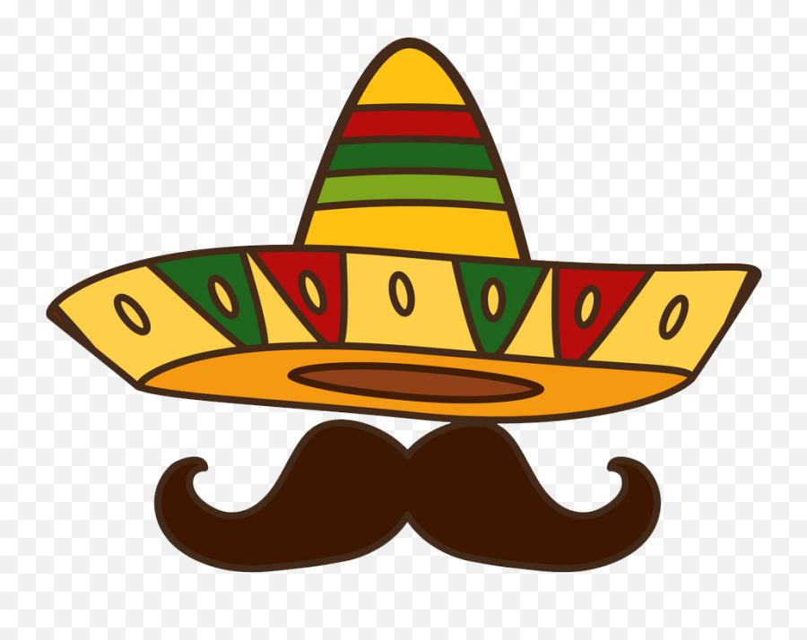 Mustache Clipart - Clipartworld Mustache And Mexican Hat Transparent Emoji,Sombrero Hat Emoji