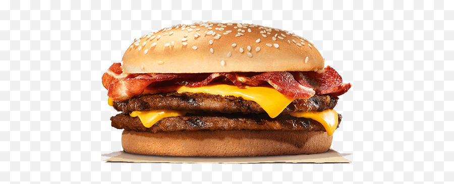 Download King Whopper Tendercrisp Cheeseburger Bacon Burger - Burger King Double Bacon Cheeseburger Calories Emoji,Burger Emoji Png