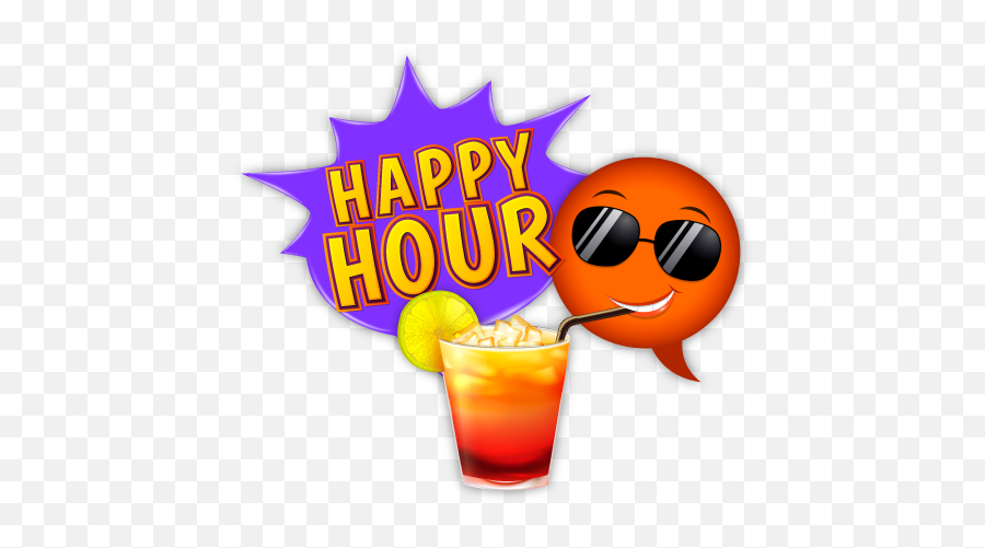 Bubblelingo Happy Hour - Classic Cocktail Emoji,Cocktail Sunrise Emoji