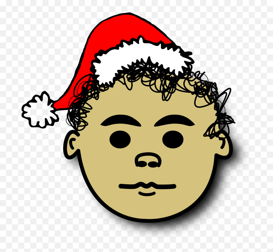 Emoticonhuman Behaviorhead Png Clipart - Royalty Free Svg Søt Gutt Med Krøller Emoji,Santa Emoticon