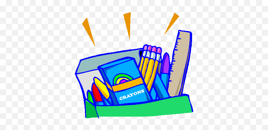 School Supplies - Clip Art Library Art Supplies Gif Transparent Emoji,Emoji School Folder