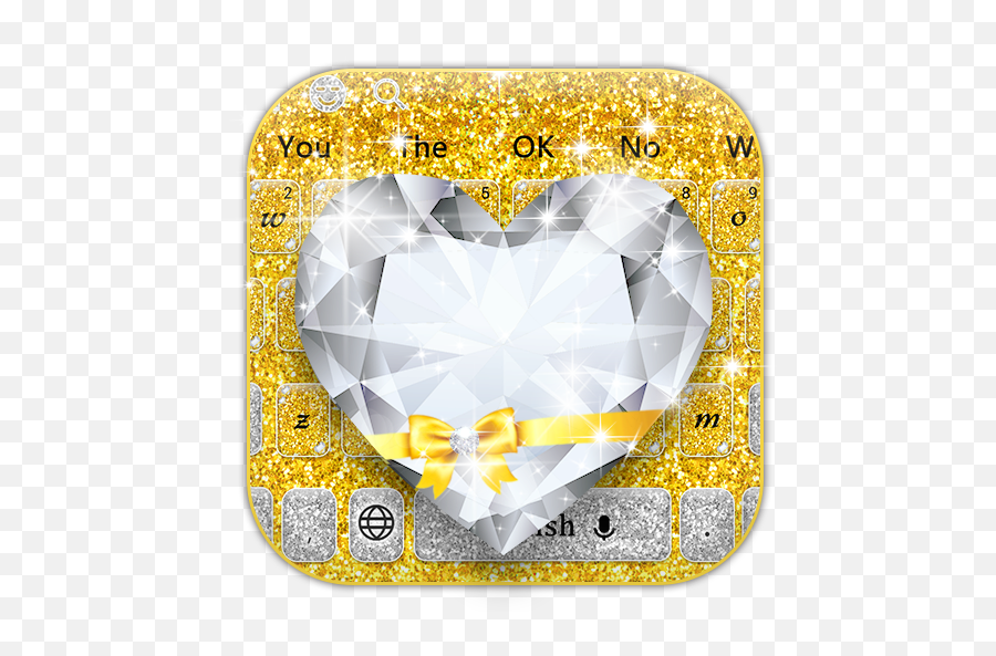 Shiny Gold Heart Diamond Keyboard U2013 Apps On Google Play - Decorative Emoji,Golden Heart Emoji