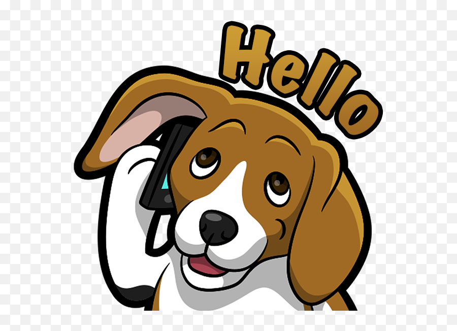 Beaglemoji - Beagle,Hello Brown Dog Emoji