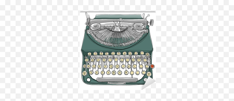 Green Typewriter Wall Mural U2022 Pixers - We Live To Change Dessin Machine À Écrire Emoji,Emoticons On A Typewriter