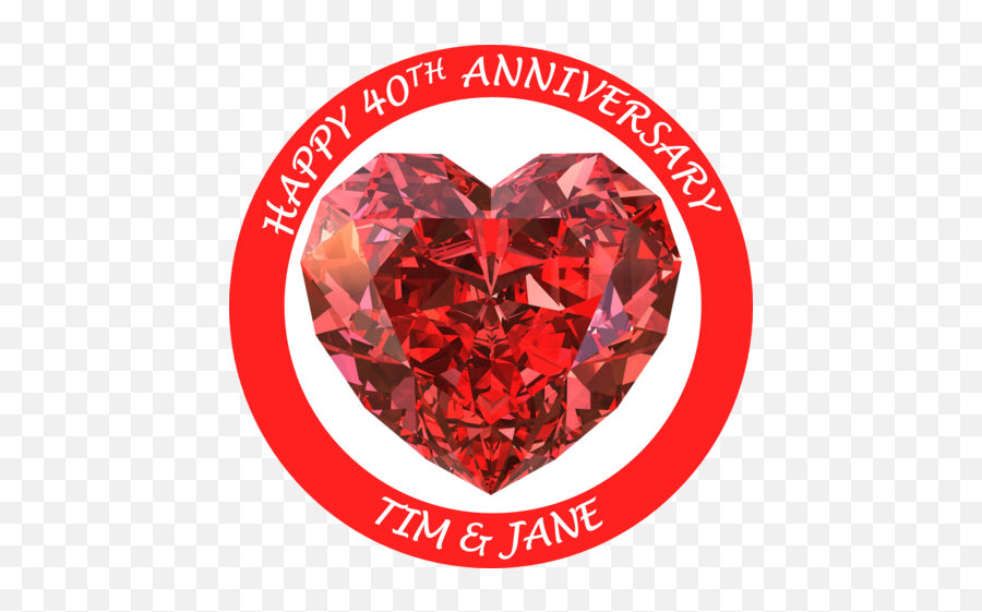 Products - Red Heart Shaped Diamond Emoji,Ruby Anniversary Emoticon