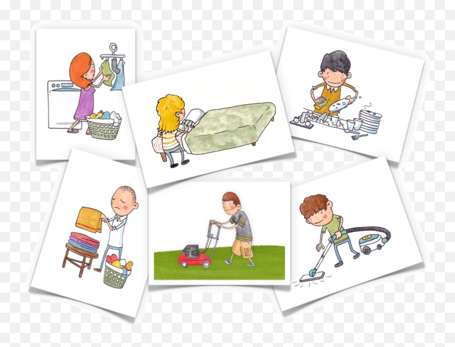 Flashcards For Autism Programs - Flash Cards Les Taches Ménagères Emoji,Les Emotions Fle.