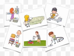 Flashcards For Autism Programs - Flash Cards Les Taches Ménagères Emoji,Les Emotions Fle.