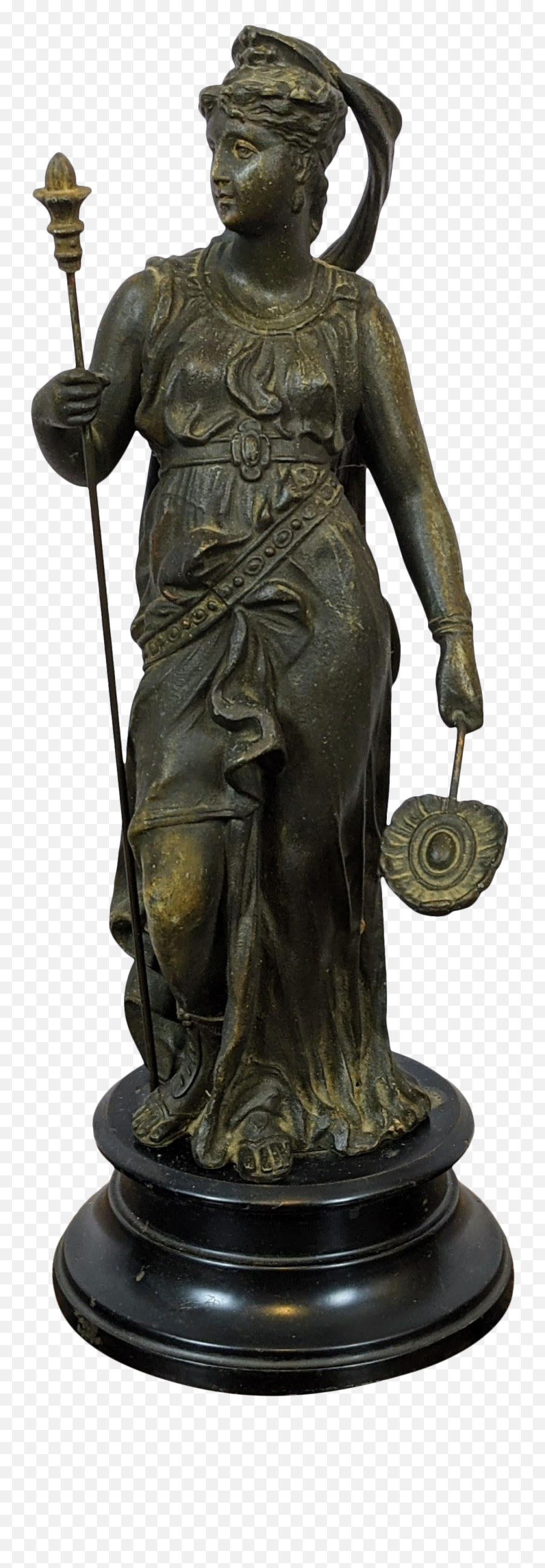 Early 20th Century Greek Goddess Spelter Metal Sculpture - Artifact Emoji,Greek Sculptural Style Lots Of Emotion