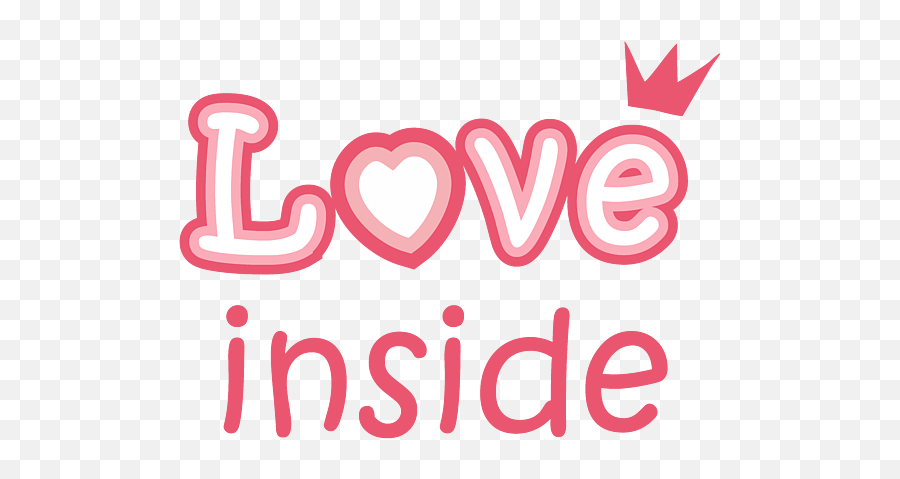 Love Inside - Cute Pink Heart Symbol With Hearts Inside Emoji,Heart Emojis Print