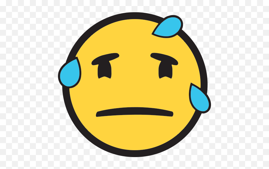 Face With Cold Sweat - Face Emoji Sweat Png,Sweating Emoji