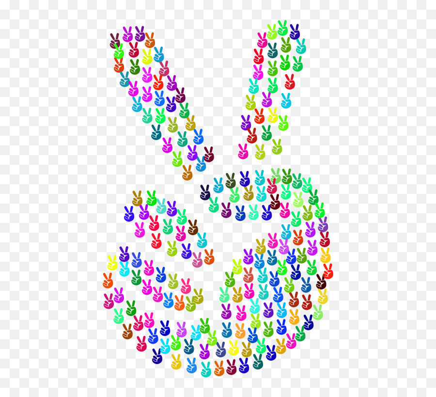 Prismatic Comic Hand Peace Sign Fractal - Openclipart Emoji,Peace Sign Emoji Hand