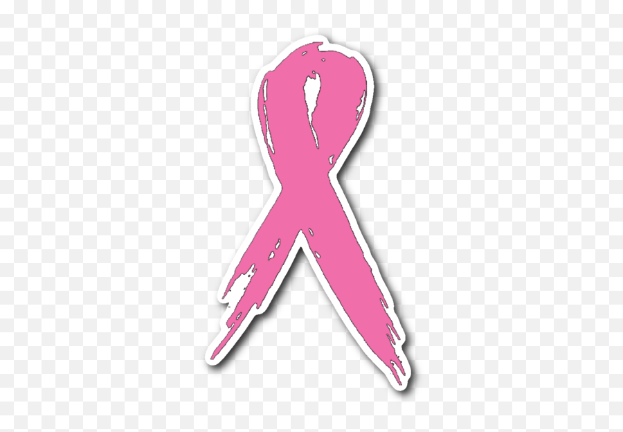 Pink Ribbon Sticker - Transparent Painted Breast Cancer Ribbon Emoji,Pink Breast Cancer Ribbon Emoji