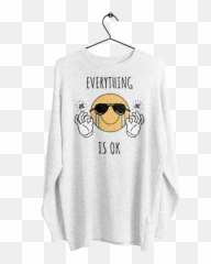 Menu0027s Longsleeve With Print Ok Bl - Customprintmarket Emoji,Cool Emoji Ok