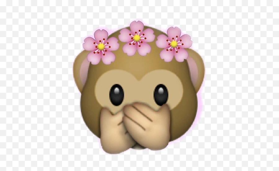Emoji Emojibackground Sticker - Monkey Emoji With Flower Crown,Kiwi Emoji