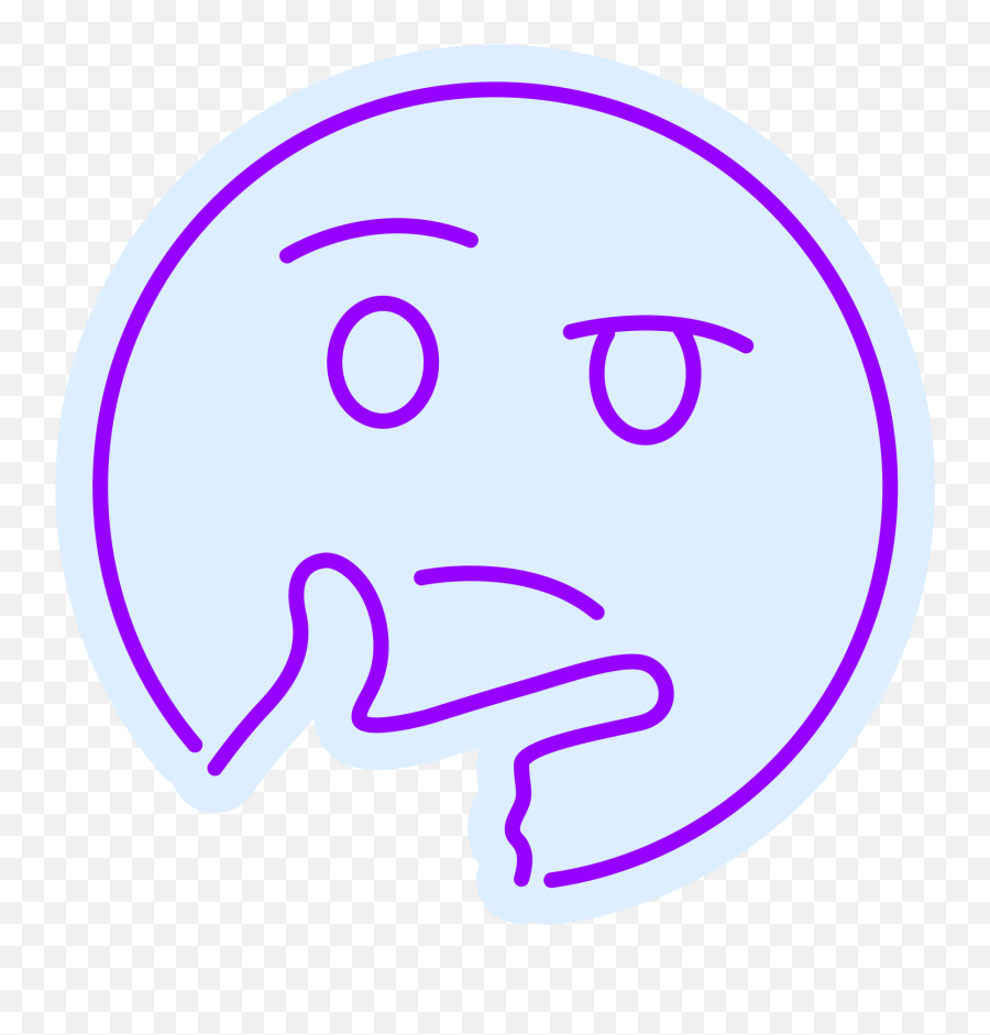 Thinking Emoji Purple Neon Sign - Happy,Flex Emoji Transparent