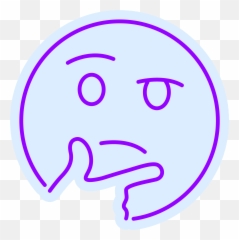 Thinking Emoji Purple Neon Sign - Happy,Flex Emoji Transparent
