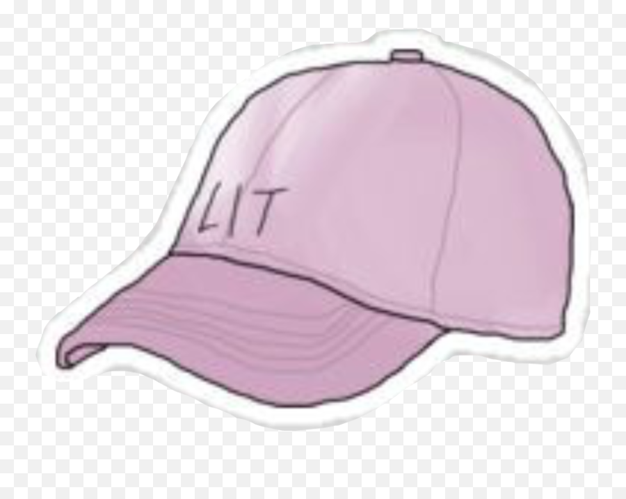 Hat Lit Pink Tumblr Sticker - For Baseball Emoji,Lit Fam Emoji