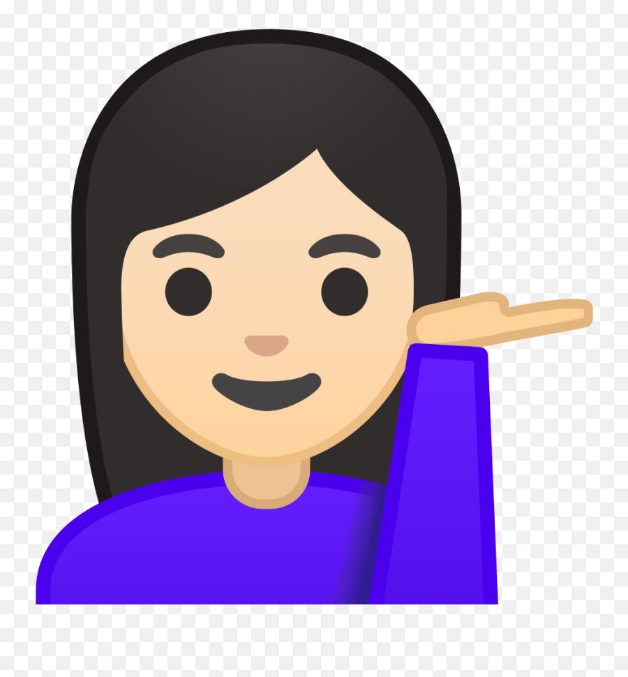 Woman Tipping Hand Light Skin Tone Free Icon Of Noto - Raising Hand Clip Art Emoji,Female Emoji
