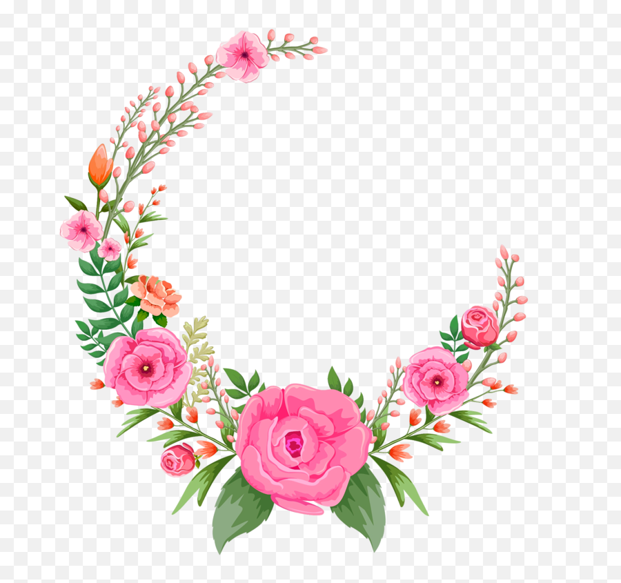 Download Pink Rose Flowers Flower Frame - Flower Frame Png Emoji,Pink Rose Emoticon