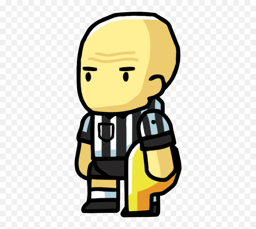 Scribblenauts Referee Holding Whistle Pnglib U2013 Free Png - Scribblenauts Referee Emoji,Loofah Emoticon