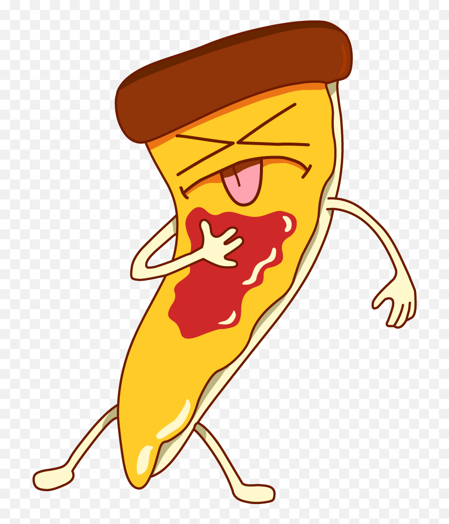 Pizza Plays Dead With Ketchup Sticker - Full Of Emotion Happy Emoji,Glass Case Of Emotion Gifg