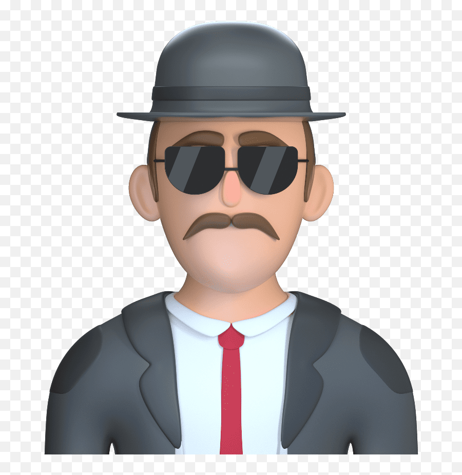 3d Illustrations Pack - Gentleman Emoji,Police Detective Emoji