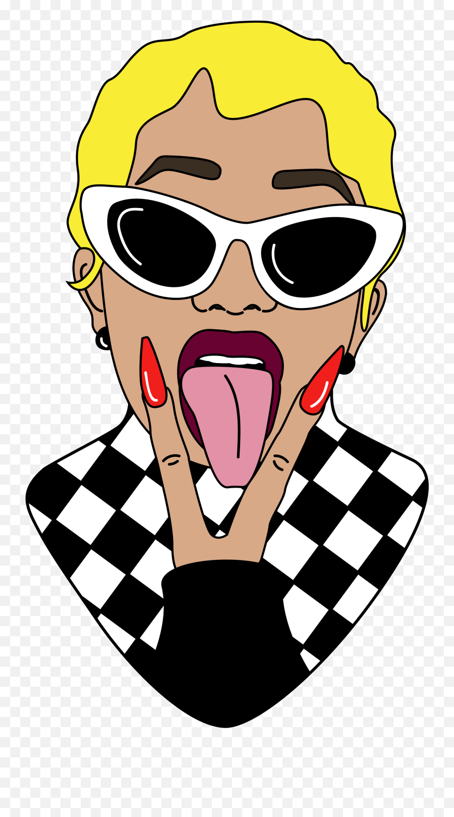 Cardi B Illustration Sticker - Cardi B Sticker Clipart Cartoon Cardi B Drawings Emoji,Emotion Coraacao