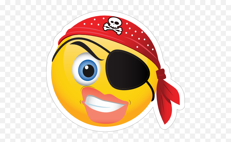 Cute Pirate Angry Female Emoji Sticker - Female Pirate Eye Patch Cartoon,Cute Emoji