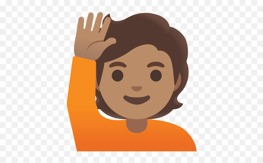 Persona Con La Mano Levantada Tono De Piel Medio Emoji,Emojis Manos Levantadas Significado