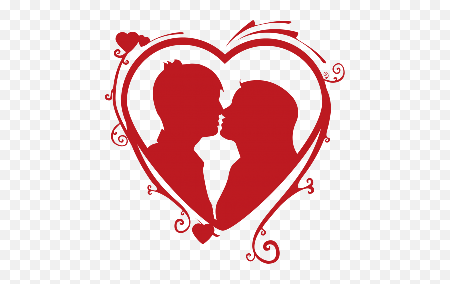 Valentine Kissing Lovely Couple Red Silhouette Citypng Emoji,Two Person Kissing Emoji
