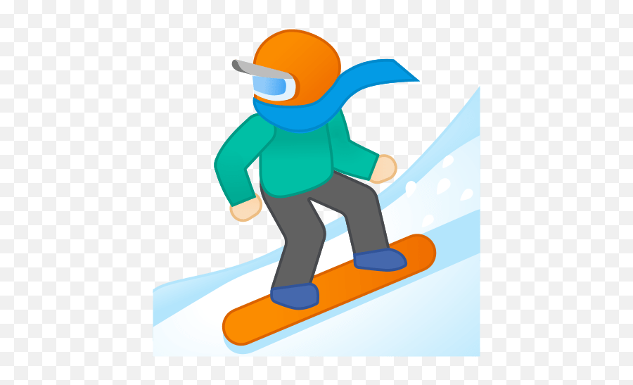 Snowboarder Emoji With Light Skin - Snowboard Emoji,Skier Emoji