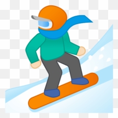 Snowboarder Emoji With Light Skin - Snowboard Emoji,Skier Emoji
