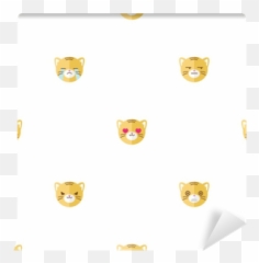 Vector Flat Cartoon Tiger Heads With - Happy Emoji,Flat Emotions