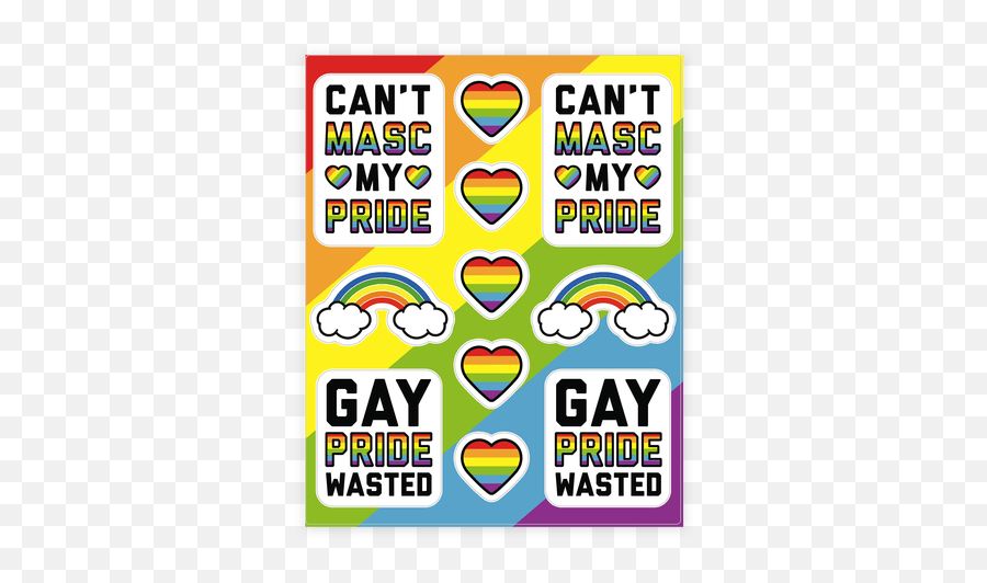 Rainbow Stickers Sticker And Decal Sheets Lookhuman - Language Emoji,Gay Pride Emoticon