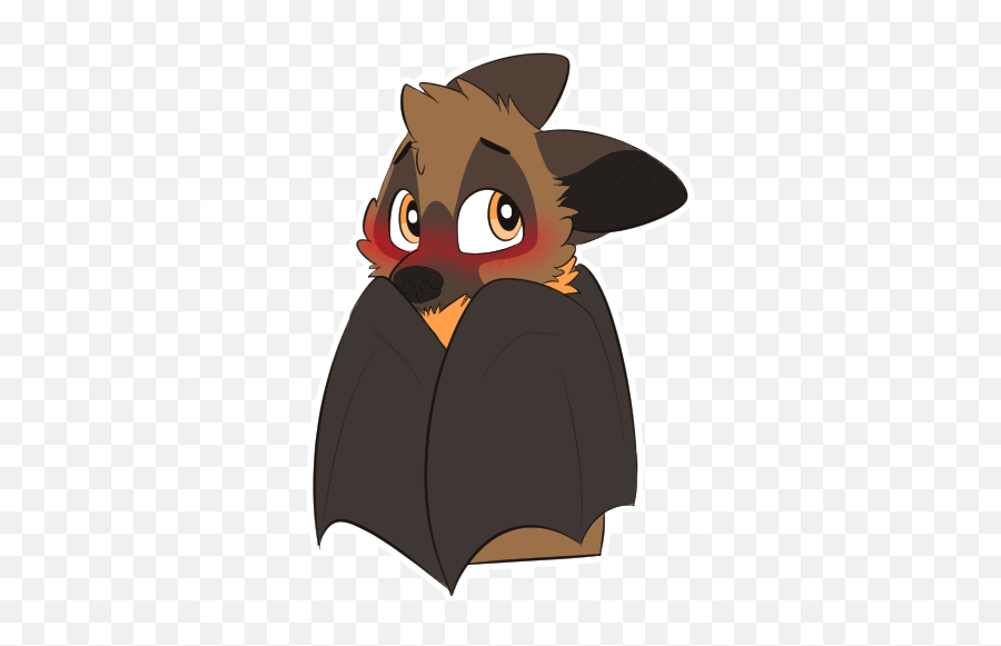 Furry Telegram Stickers - Furry Bat Shy Emoji,Blushing Furry Emoticon
