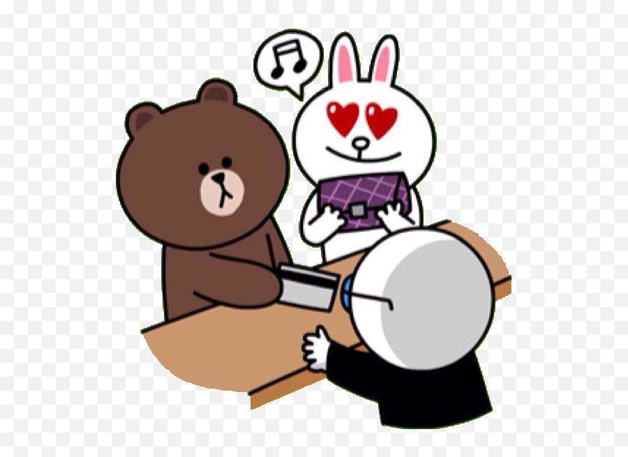 Aldora Muses Line Stickers Craze Niedliche - Brown And Cony Shopping Emoji,Purse Emoji