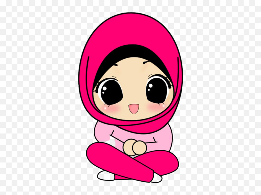 Peluang Bisnis Bunda Pintar - Girl Cartoon Characters With Hijab Emoji,Emoticon Mikir Bergerak Png