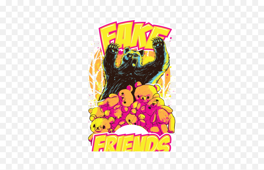 Fake Friends Trendy Bears T - Shirt Emoji,Fake Emojis Transparent
