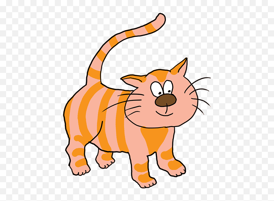 Fat Cat Clip Art Cute Orange Kitten - Transparent Cat Clipart Emoji,Fat Cat Emoji