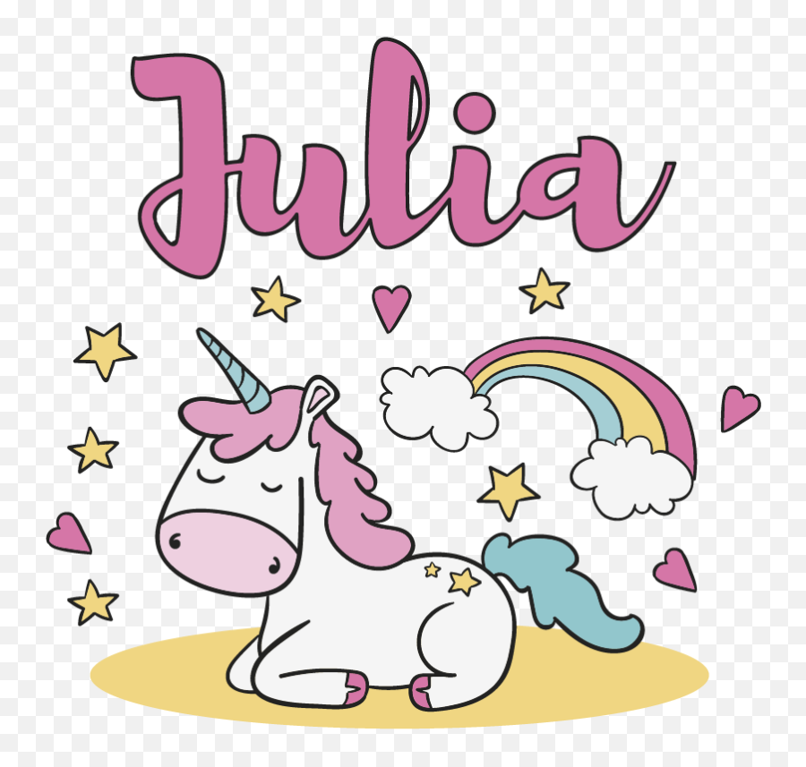 Sleeping Unicorn Customisable Wall Sticker - Fondos Con Estrellas Y Corazones Emoji,How To Draw A Unicorn Emoji