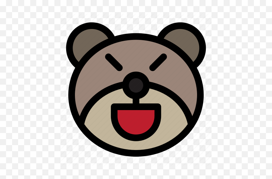 Bear Emoji Emoticon Kawaii Mad Icon - Happy,Angry Bear Emoji